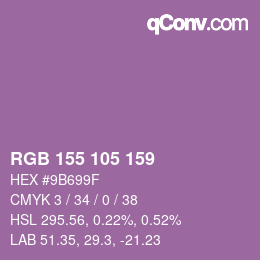 カラーコード: RGB 155 105 159 | qconv.com