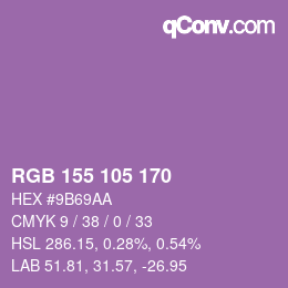 カラーコード: RGB 155 105 170 | qconv.com