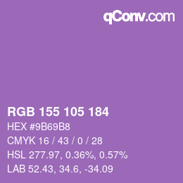 Color code: RGB 155 105 184 | qconv.com