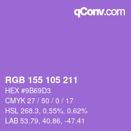 カラーコード: RGB 155 105 211 | qconv.com