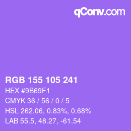 Color code: RGB 155 105 241 | qconv.com