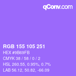 カラーコード: RGB 155 105 251 | qconv.com