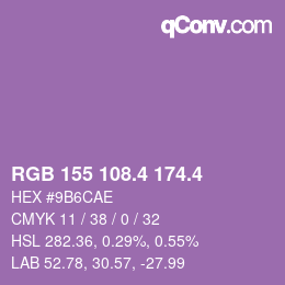 カラーコード: RGB 155 108.4 174.4 | qconv.com