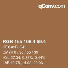 カラーコード: RGB 155 108.4 69.4 | qconv.com