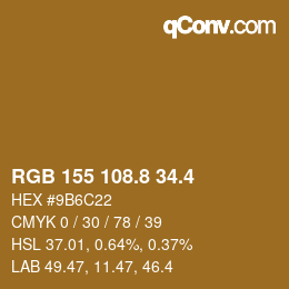 カラーコード: RGB 155 108.8 34.4 | qconv.com