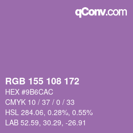 カラーコード: RGB 155 108 172 | qconv.com
