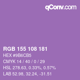 カラーコード: RGB 155 108 181 | qconv.com
