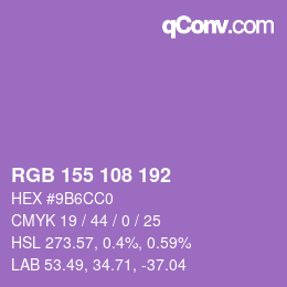 カラーコード: RGB 155 108 192 | qconv.com