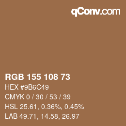 Color code: RGB 155 108 73 | qconv.com