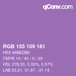 カラーコード: RGB 155 109 181 | qconv.com
