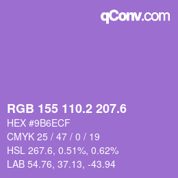 カラーコード: RGB 155 110.2 207.6 | qconv.com