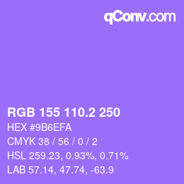 カラーコード: RGB 155 110.2 250 | qconv.com