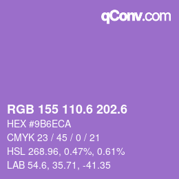 カラーコード: RGB 155 110.6 202.6 | qconv.com