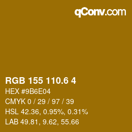 カラーコード: RGB 155 110.6 4 | qconv.com