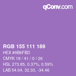 カラーコード: RGB 155 111 189 | qconv.com