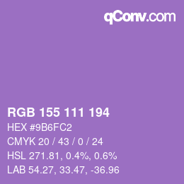 カラーコード: RGB 155 111 194 | qconv.com