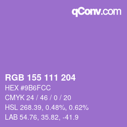 カラーコード: RGB 155 111 204 | qconv.com