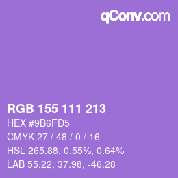 カラーコード: RGB 155 111 213 | qconv.com