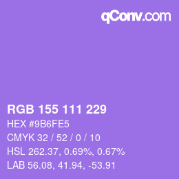 カラーコード: RGB 155 111 229 | qconv.com