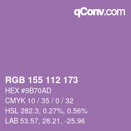 Color code: RGB 155 112 173 | qconv.com