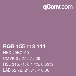 颜色代码: RGB 155 113 144 | qconv.com