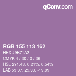 カラーコード: RGB 155 113 162 | qconv.com