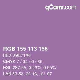 カラーコード: RGB 155 113 166 | qconv.com
