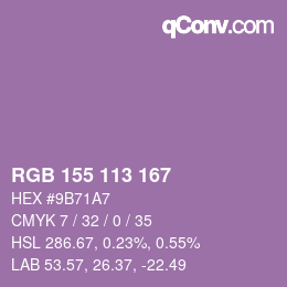 カラーコード: RGB 155 113 167 | qconv.com