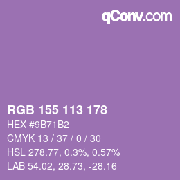 Color code: RGB 155 113 178 | qconv.com