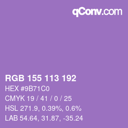 Color code: RGB 155 113 192 | qconv.com