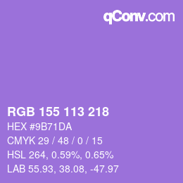 颜色代码: RGB 155 113 218 | qconv.com