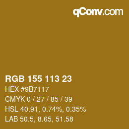 Color code: RGB 155 113 23 | qconv.com