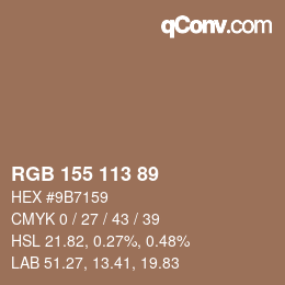 Color code: RGB 155 113 89 | qconv.com