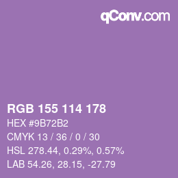 颜色代码: RGB 155 114 178 | qconv.com