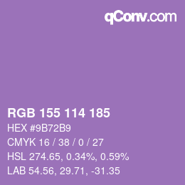 Color code: RGB 155 114 185 | qconv.com