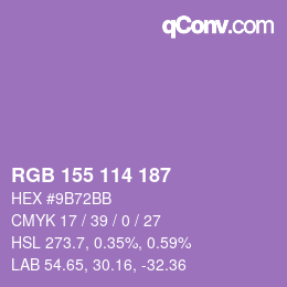 カラーコード: RGB 155 114 187 | qconv.com