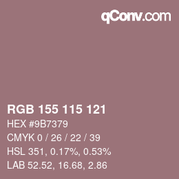 Code couleur: RGB 155 115 121 | qconv.com