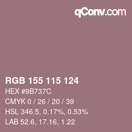 Código de color: RGB 155 115 124 | qconv.com
