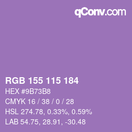 Color code: RGB 155 115 184 | qconv.com
