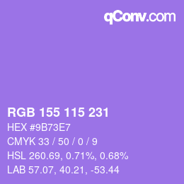 カラーコード: RGB 155 115 231 | qconv.com