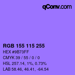 Color code: RGB 155 115 255 | qconv.com