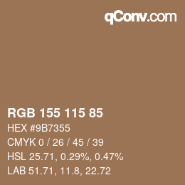 Farbcode: RGB 155 115 85 | qconv.com