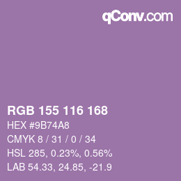 カラーコード: RGB 155 116 168 | qconv.com