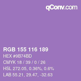 カラーコード: RGB 155 116 189 | qconv.com