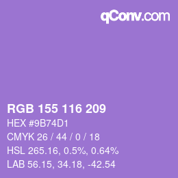 カラーコード: RGB 155 116 209 | qconv.com