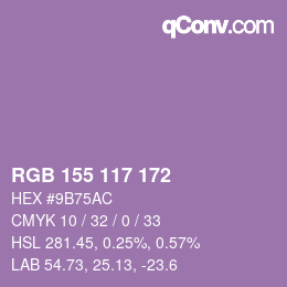 カラーコード: RGB 155 117 172 | qconv.com