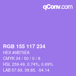 カラーコード: RGB 155 117 234 | qconv.com