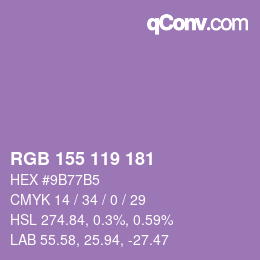 カラーコード: RGB 155 119 181 | qconv.com