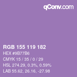 颜色代码: RGB 155 119 182 | qconv.com