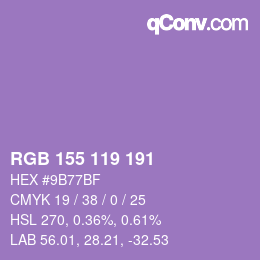 カラーコード: RGB 155 119 191 | qconv.com
